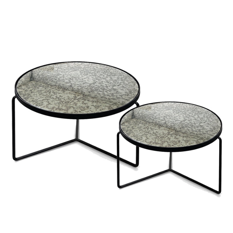 KRON Nested Coffee Table Set – Modern Minimalist Glass & Metal