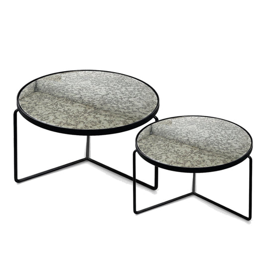 KRON Nested Coffee Table Set – Modern Minimalist Glass & Metal