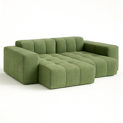 BUCKLOE Sectional Sofa – Upholstered Sofa with Tufted Seat and Chaise Lounge