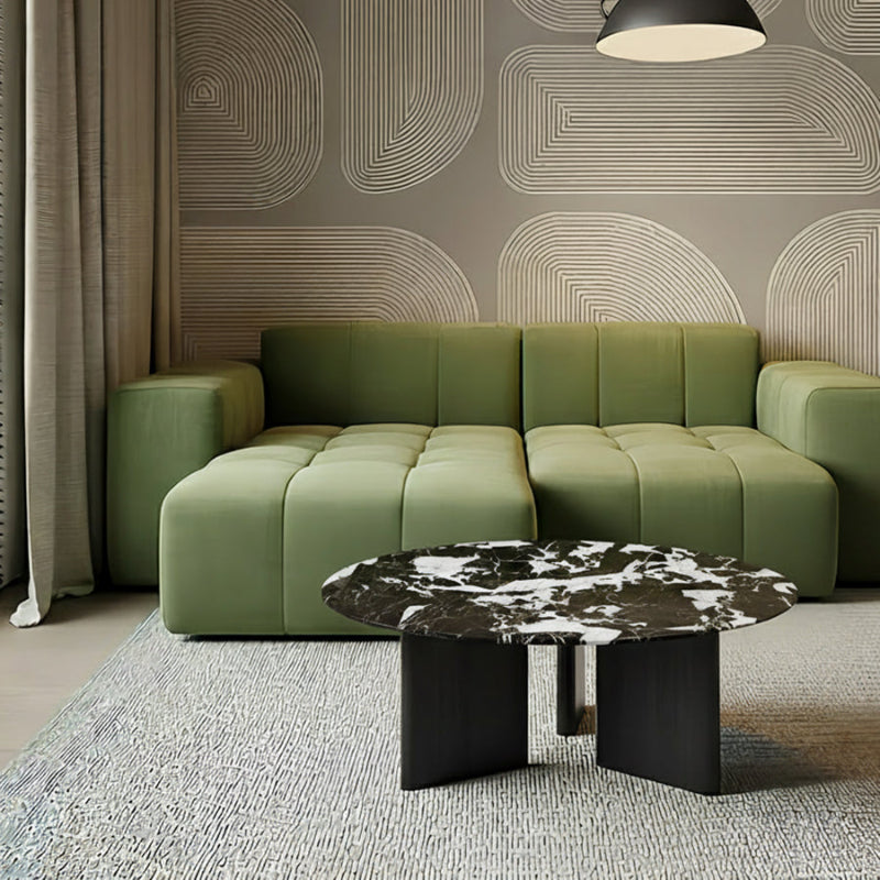 BUCKLOE Sectional Sofa – Upholstered Sofa with Tufted Seat and Chaise Lounge