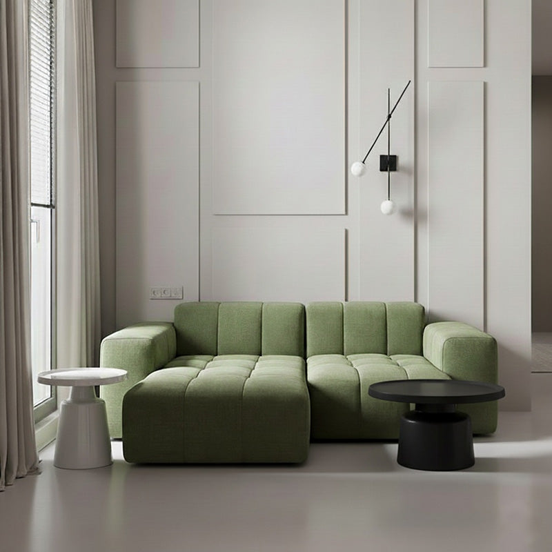 BUCKLOE Sectional Sofa – Upholstered Sofa with Tufted Seat and Chaise Lounge