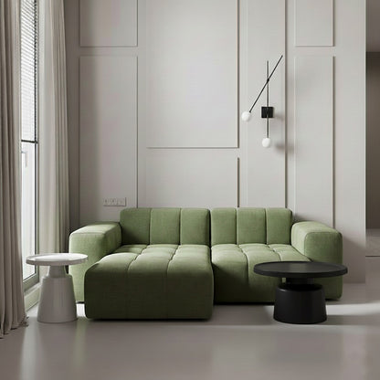 BUCKLOE Sectional Sofa – Upholstered Sofa with Tufted Seat and Chaise Lounge