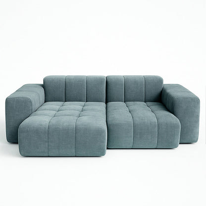 BUCKLOE Sectional Sofa – Upholstered Sofa with Tufted Seat and Chaise Lounge