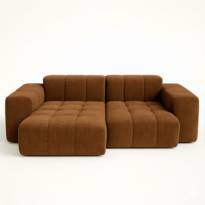 BUCKLOE Sectional Sofa – Upholstered Sofa with Tufted Seat and Chaise Lounge