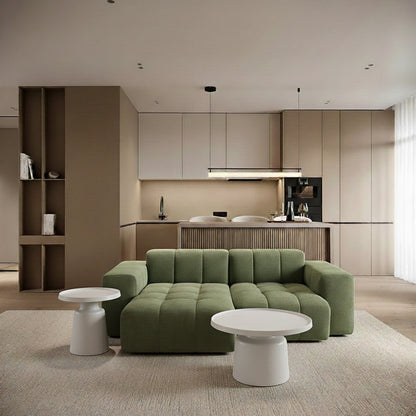 BUCKLOE Sectional Sofa – Upholstered Sofa with Tufted Seat and Chaise Lounge