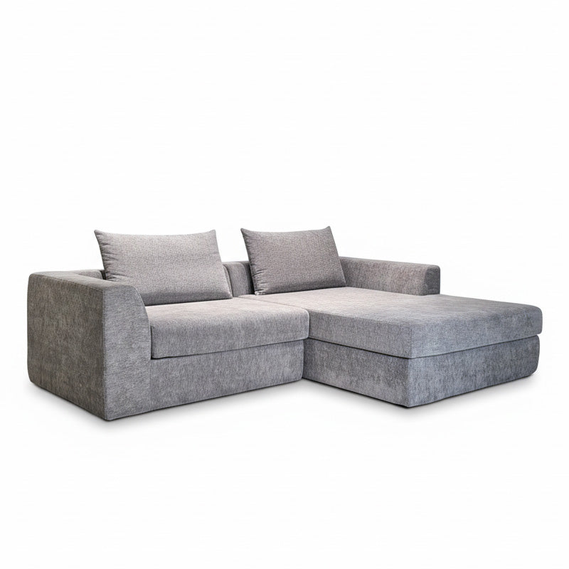 LINO Sectional Sofa – Gray, Beige & Light Green Sectional with Chaise Lounge, Modern Living Room Sofa