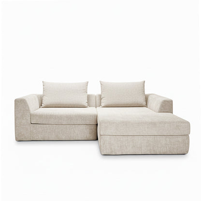 LINO Sectional Sofa – Gray, Beige & Light Green Sectional with Chaise Lounge, Modern Living Room Sofa