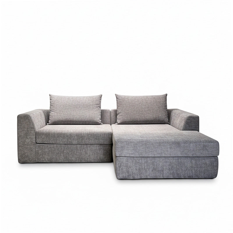 LINO Sectional Sofa – Gray, Beige & Light Green Sectional with Chaise Lounge, Modern Living Room Sofa