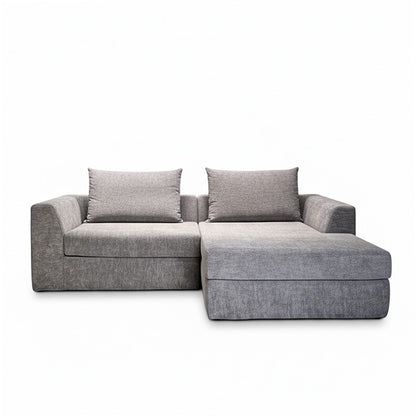 LINO Sectional Sofa – Gray, Beige & Light Green Sectional with Chaise Lounge, Modern Living Room Sofa