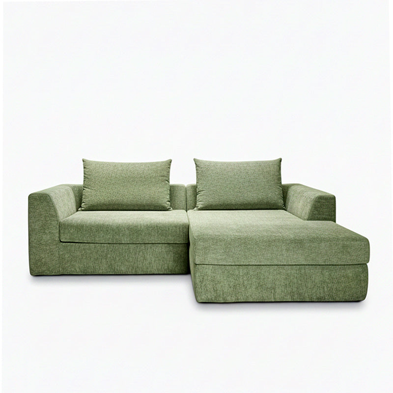 LINO Sectional Sofa – Gray, Beige & Light Green Sectional with Chaise Lounge, Modern Living Room Sofa