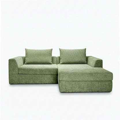 LINO Sectional Sofa – Gray, Beige & Light Green Sectional with Chaise Lounge, Modern Living Room Sofa