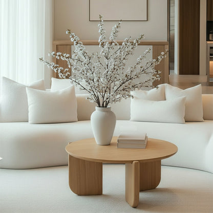 SINTARRY Round Sintered Stone Coffee Table – 90cm/35.4in Modern Minimalist Design