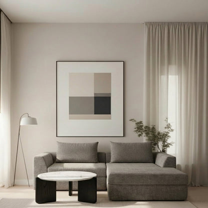 LINO Sectional Sofa – Gray, Beige & Light Green Sectional with Chaise Lounge, Modern Living Room Sofa