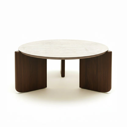 SINTARRY Round Sintered Stone Coffee Table – 90cm/35.4in Modern Minimalist Design
