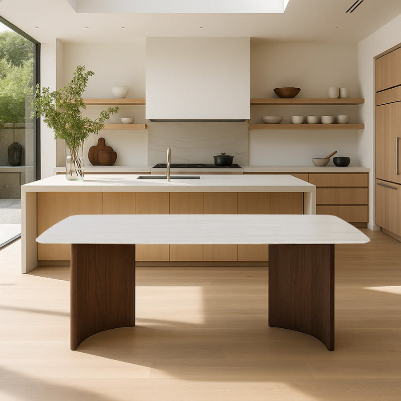 ARCADIX Sintered Stone Dining Table – Curved Rectangle