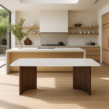 ARCADIX Sintered Stone Dining Table – Curved Rectangle