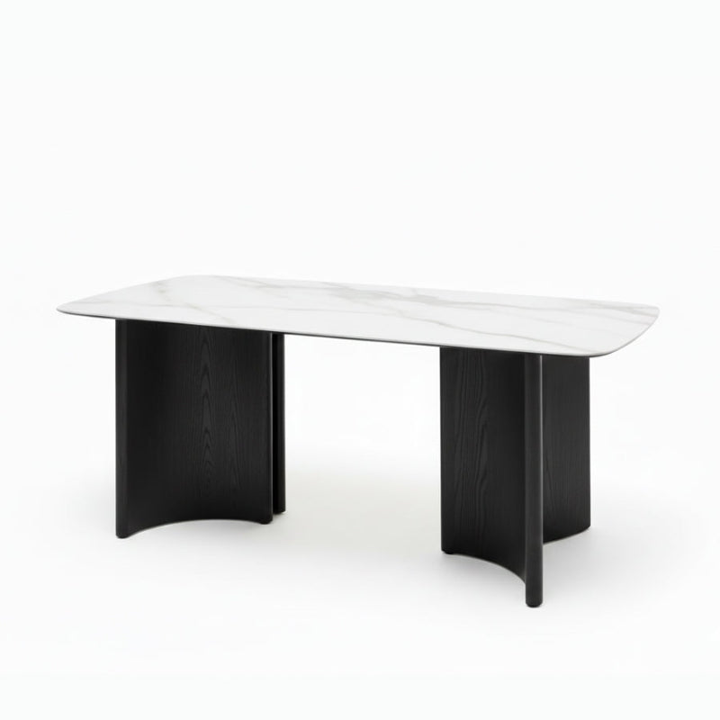 ARCADIX Sintered Stone Dining Table – Curved Rectangle