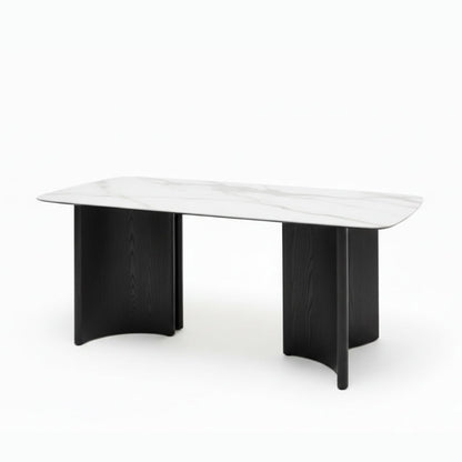 ARCADIX Sintered Stone Dining Table – Curved Rectangle