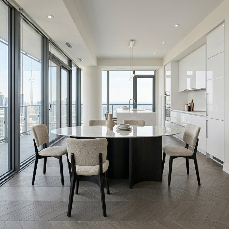ARCADIX Sculptural Sintered Stone Dining Table