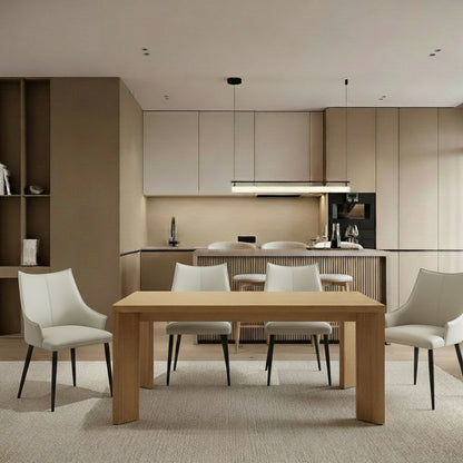 SYLEY Contemporary Dining Table – Solid Oak & Ceramic Marble Series