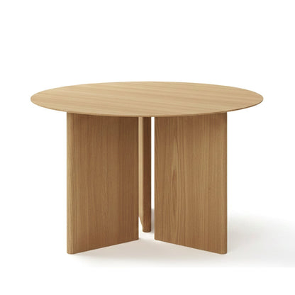 TRIVARA Round Sintered Stone Dining Table – 120cm (47") Marble & Oak Collection