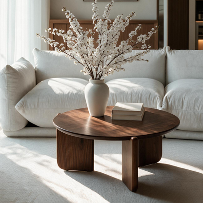 SINTARRY Walnut Coffee Table (90cm / 35.4")